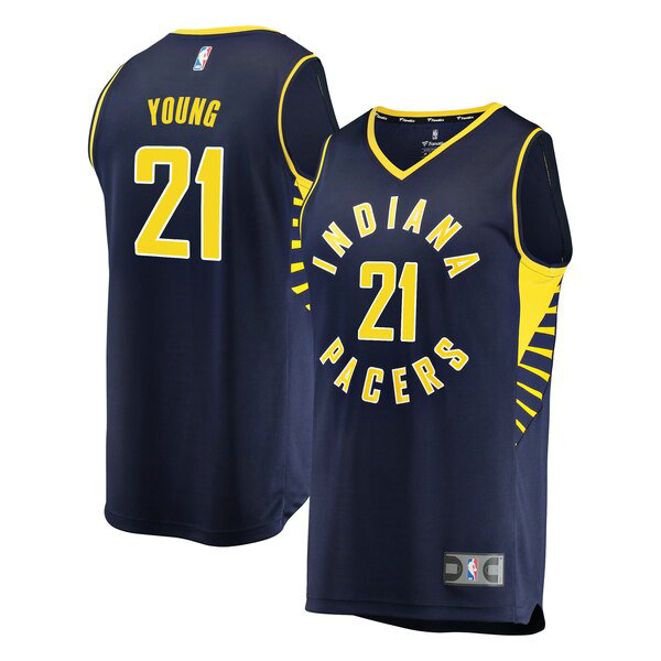 Maillot nba Indiana Pacers Icon Edition Homme Thaddeus Young 21 Bleu marin